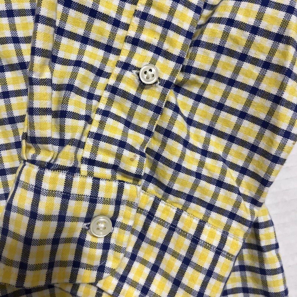 Polo Ralph Lauren Yellow Blue Plaid Oxford Button Down Shirt Sz 2XL Flesh Pony - Picture 11 of 12